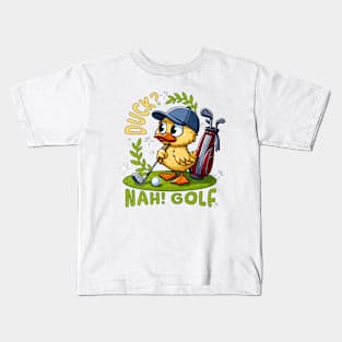 Golfer Funny Golf Duck Kids T-Shirt